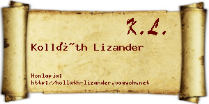 Kolláth Lizander névjegykártya